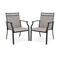 Brown Outdoor Patio Chairs 2-Pack Fabric Seat Metal Frame Weather-Resistant